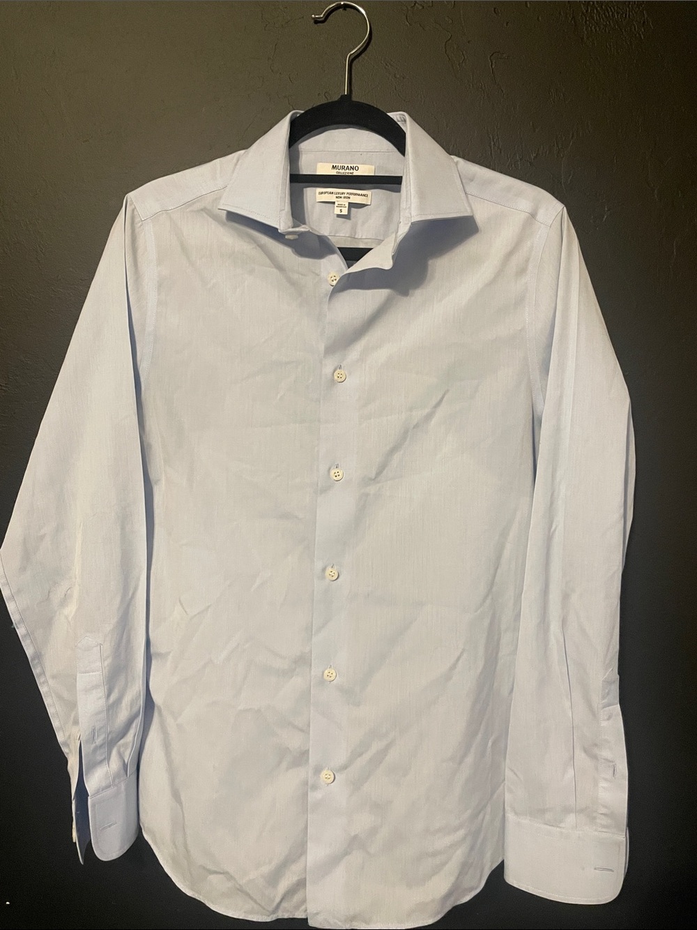 Murano Collezione Slim Fit Pale Blue Men's Dress Shirt with Spread Collar